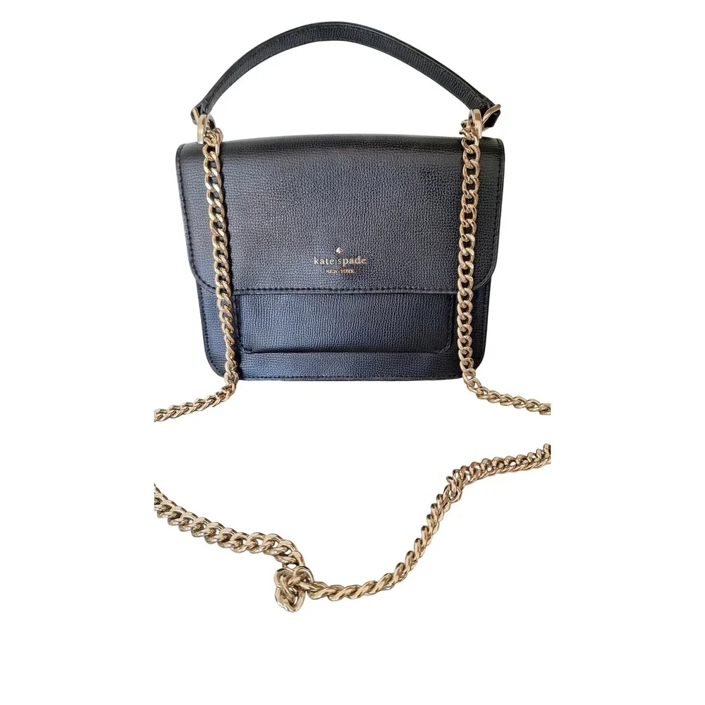 Kate Spade New York Carson Convertible Crossbody Shoulder Leather Bag Black